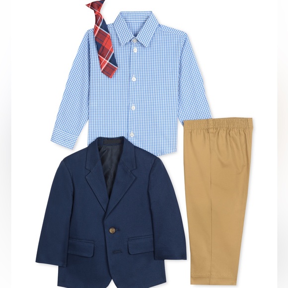 Nautica Baby Boys 4-Pc. Jacket, Shirt, Pants & Necktie Set - Picture 2 of 8